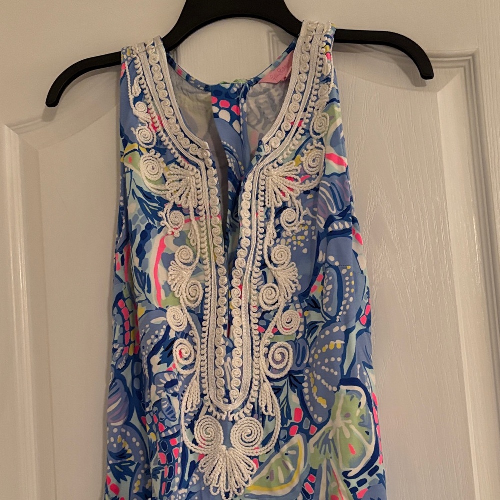 Lilly Pulitzer Vibrant Blue Dress with White Detailing - Picture 2 of 6